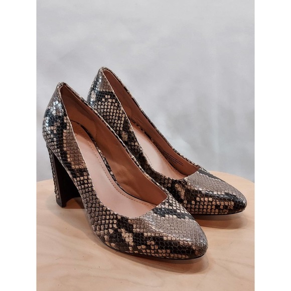 AD & Daughters Snake Print Heel Pump Womens Size 7.5 - Picture 1 of 8